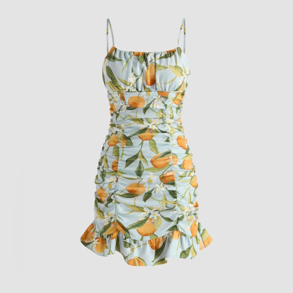 | Cider Harvest Fruits
Corset Cami Dress | NWT | L